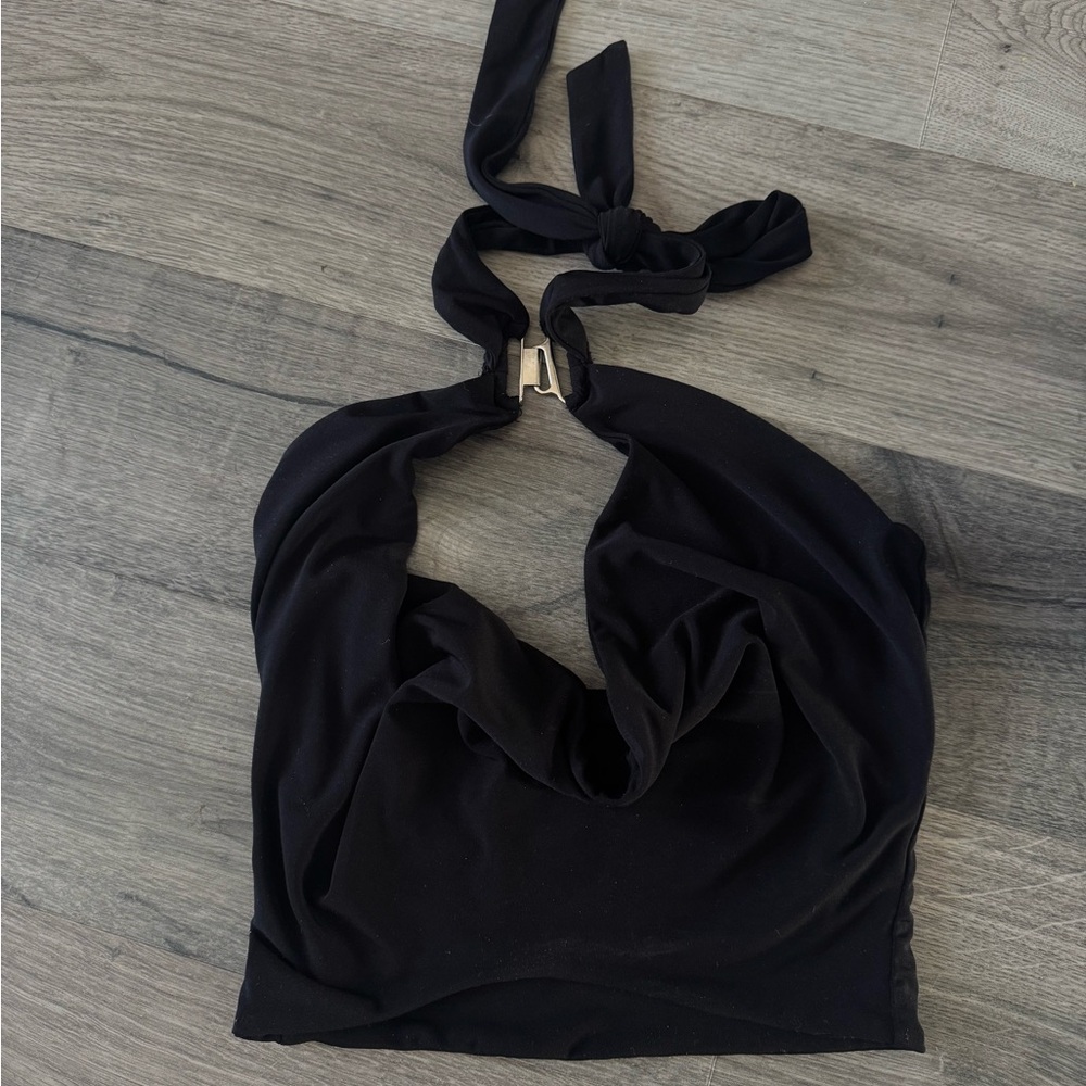 I.AM.GIA Black Halter Crop Top - Picture 4 of 4